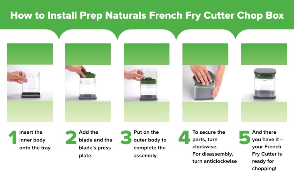 installation instructions for prep naturals french fry maker cutter