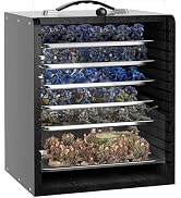 WELIDAY Miniature Storage Case for Collectibles Miniatures, Wooden Display Cases with 6 Trays, Mi...