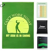 Jiskan Golf Towel Microfiber (16" X 24") with Clip and Storage Bag, Funny Golf Towels for Golf Ba...
