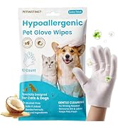 Petinstinct Extra Thick Pet Glove Wipes for Dogs Cats, Double Moisture No-Rinse Deodorizing Groom...