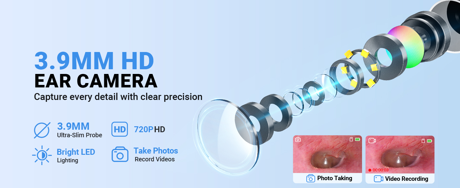 3.9mm HD Ear Camer