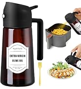 PLAPITATE 16oz Oil Sprayer for Cooking, Light-Blocking Oil Dispenser for Kitchen, Dark Amber Glas...
