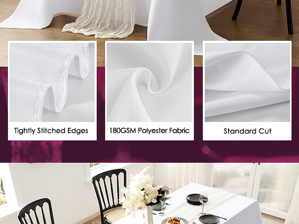 Rectangle Tablecloth Polyester Table Cloth,Stain Resistant and Wrinkle Polyester Dining Table Cover