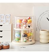 AOWIS Transparent Doll Display Box, Stackable Doll Blind Box, Doll Display Stand for Pop Mart Leg...