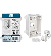 BELL PSB37550WH Single-Gang Weatherproof Box Three 1/2 in. or 3/4 in. Threaded Outlets, 2 in, White