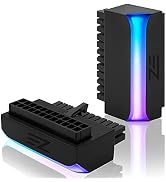 EZDIY-FAB ATX 24-pin 90 Degree Power Connector 5V 3 Pin ARGB Rainbow Female to Male Power Adapter...