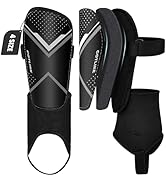COTLIKE Soccer Shin Guards for Kids Youth Adults Toddler, Shin Defender Shin Guards with Ankle Pr...