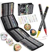 JusArt 72 Colors Acrylic Paint Markers Set with Canvas Bag, Dual Tips with Brush Tip & Fine Tip, ...