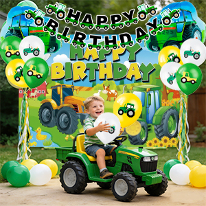 tractor birthday party tableware
