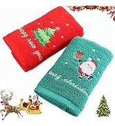 Lchkrep Christmas Hand Towels, 100% Cotton Soft Thicken Towel, (14x29 inch 2 Pack), Hand Towel fo...