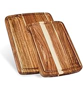 Set of 2 Sonder Los Angeles Acacia Wood Cutting Boards with Juice Groove, Gift Box Included - Sma...