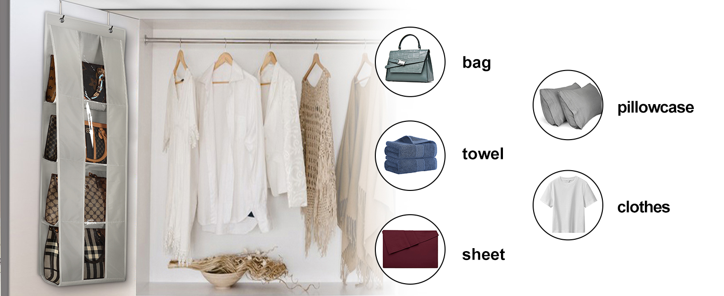 purse storage for closet