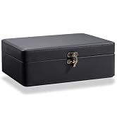 LAMOTI 2-Layer Jewelry Box for Women, Floating Effect Leather Jewelry Organizer with Detatchable ...