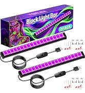 Black Light Bar 10W 1FT, USB Blacklight Strip Lights for Cabinet Uranium Glass, Halloween Display...