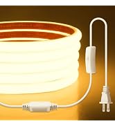Aclorol COB LED Strip Light 110V 120V 6FT LED Light Strip Warm White 3000K with Self-Adhesive Sup...