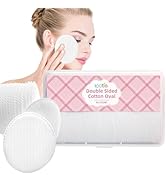 ICOTLE Large Oval Cotton Pads, 80 Count, Multi-Layer, Lint-Free, Dual-Sided, Ultra-Soft Cotton Ov...