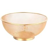 JYJFGSFA Stainless Steel Multifunctional Gold Colander, Kitchen Metal Food Strainer For Washing V...