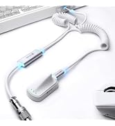 ATTACK SHARK C08 Dual USB-C RGB Coiled Keyboard Cable, 8K Fast Charging Data Cable for Mechanical...