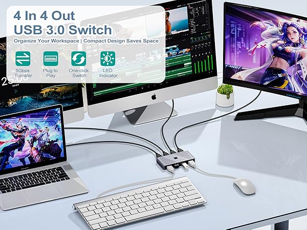 usb switch kvm switches usb switcher usb switcher 4 computers