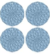 ME.FAN Silicone Trivet Mats - 4 Pack Pot Holders - 7.4'' Thickened Hot Pads for Hot pots, Pans an...