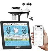 Raddy WF-120P Professional Wi-Fi Weather Station with App Control, 10? HTN Color Display, Indoor/...
