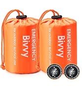 Esky Emergency Sleeping Bag, 2 Pack Portable Thermal Bivy Sack, Waterproof Lightweight Emergency ...