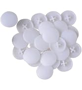 100 Pcs White Easy to Install Screw Cap Covers Assortment Kit, Plastic Self-Tapping Caps Hole Cov...