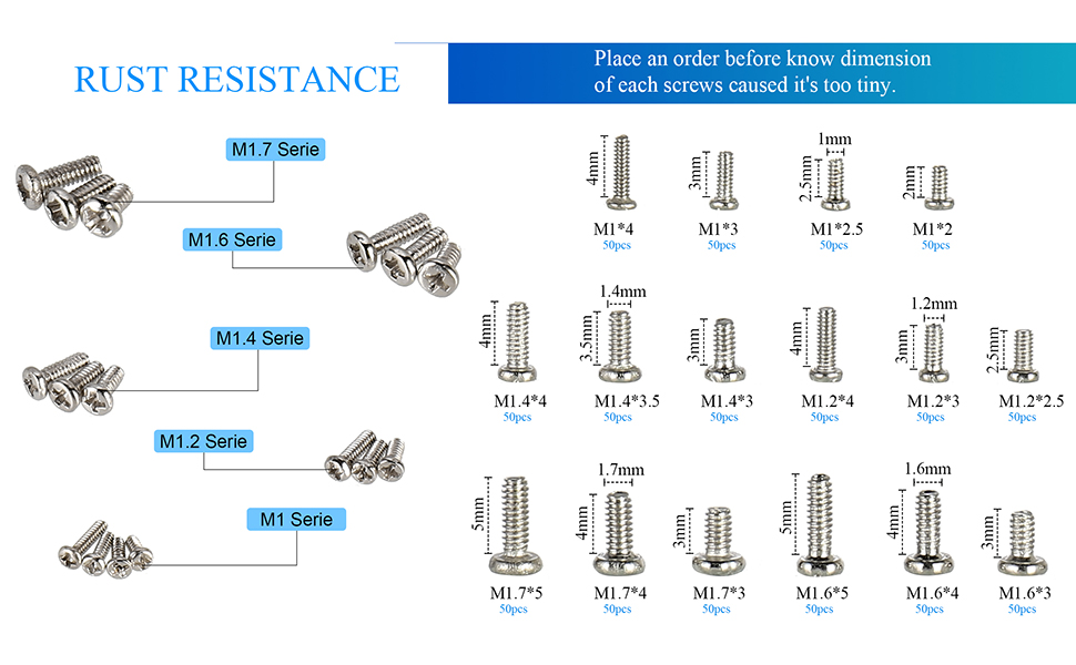 800pcs small machine screw