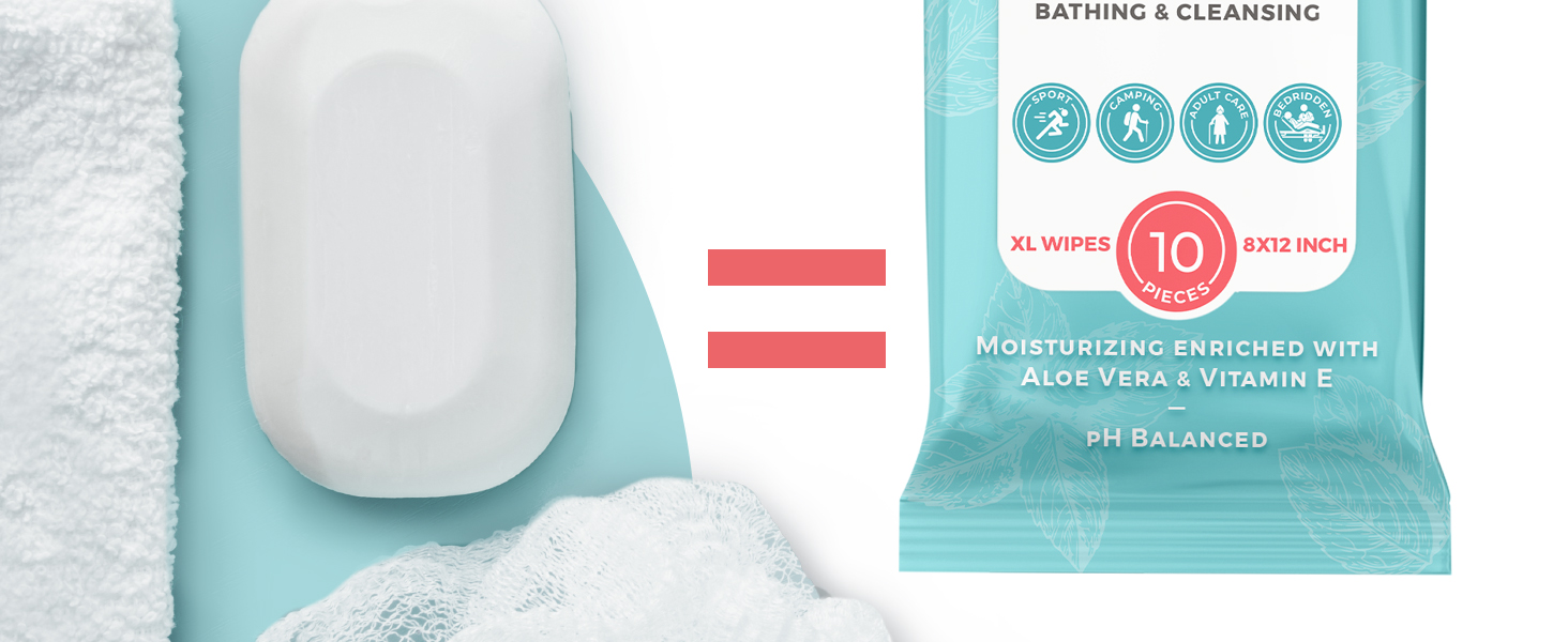 Pipa Mint body wipes for adults bathing no rinse fresh and gentle