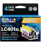 E-Z Ink LC401XL Ink Cartridges for Brother Printer Compatible Replacement for Brother LC401 Ink C...