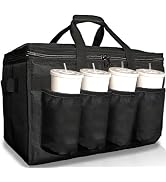FRESHIE Insulated Food Delivery Bag with Cup Holders/Drink Carriers Premium, For Doordash, Uber E...