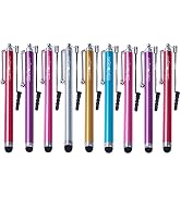 Wisdompro Stylus Pens for Touch Screens, 9 Pack of Universal Rubber Tip Stylus with Lanyard Tethe...
