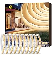 EMITEVER COB LED Strip Lights Waterproof IP67, 3000K Warm White Outdoor 24V Dimmable Silicone LED...