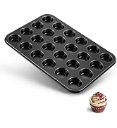TeamFar Mini Muffin Pan, 24-Cup Non-Stick Cupcake Tray Tin for Baking | Carbon Steel Small Cup Ca...