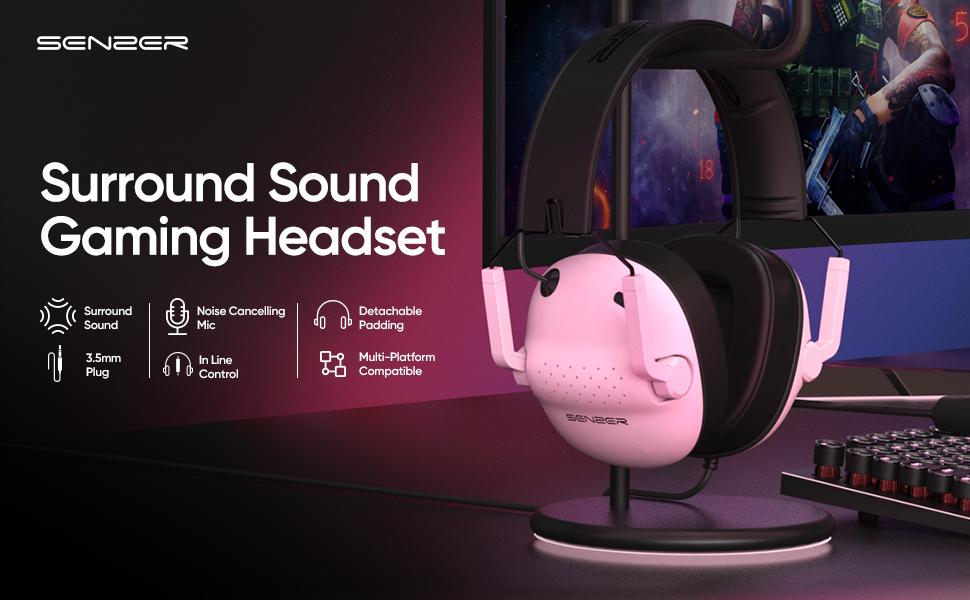 Pink gaming headset