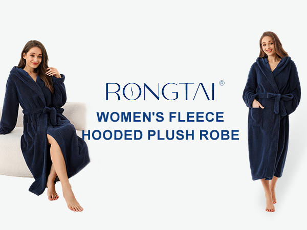 womens fleece hooded plush robe