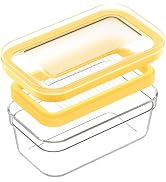 UNIVIVO Airtight Butter Slicer Cutter, Stick Butter Container Dish with Lid for Fridge(Airght, Me...