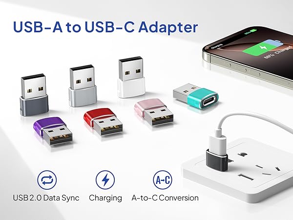 usb to usb c adapter 4 pack