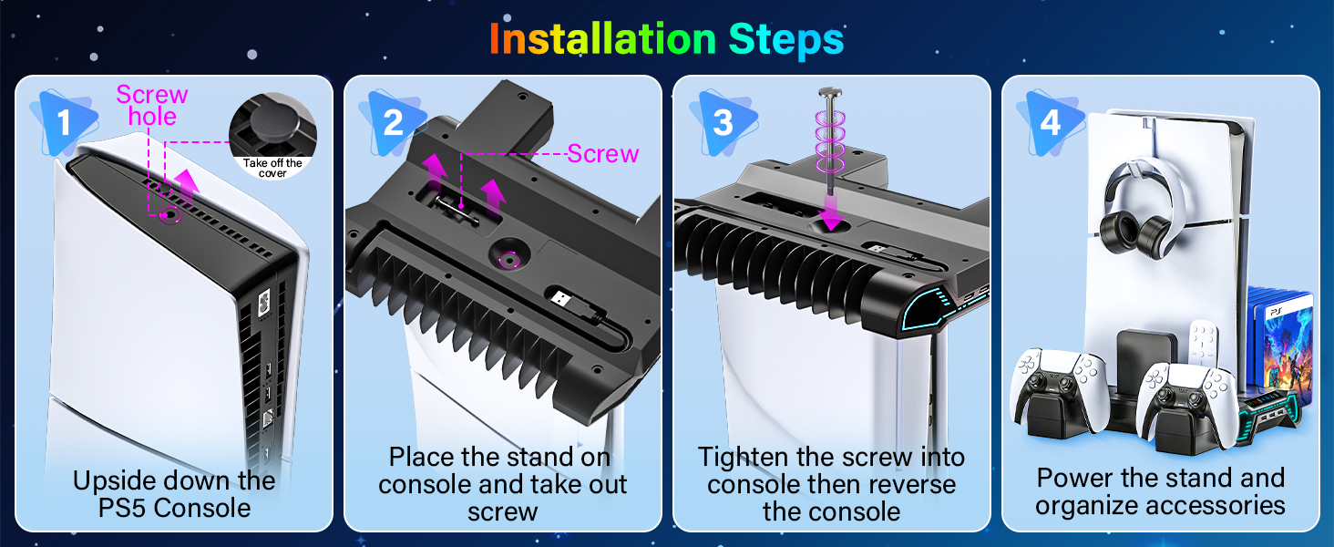 ps5 slim console cooling stand with cooling fan