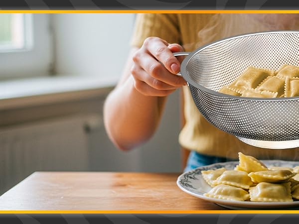 stainless steel colander with handle vegetable strainer noodle strainer large colander for kitchen