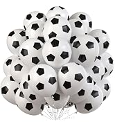 35 Pcs Soccer Ball Balloons, Black White Soccer Birthday Latex Balloons for Boys, Soccer Party De...