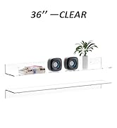 Sezanrpt 36 Inches Clear Long Floating Shelves for Wall, Acrylic Long Wall Shelf, Wall Mounted Sh...