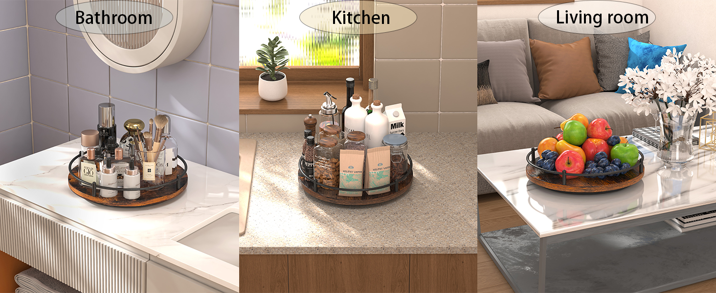 kitchen living room dressing table fridge organizer trays rotating tabletop trays refrigerator wood
