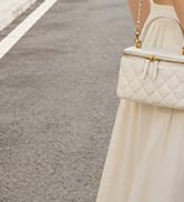 DORIS&JACKY Small Quilted Box Crossbody Purse For Women, Designer Lambskin Leather Mini Top Handl...