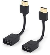 VCE 2-Pack HDMI Male to Female Swivel Adapter HDMI Extension Gold Plated Converter for Google Chr...