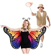 Double-Sided Butterfly Wings & Catcher, Couples Halloween Costumes 2026 | MADHOLLY Included Adjus...