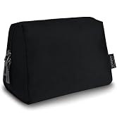 Aosbos Small Travel Makeup Pouch - Cosmetic Bag for Women, Midnight Black