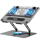 Metfut Laptop Cooling Pad with Detachable Fan & Cooler, Adjustable Height & Angle, 360 Rotation B...