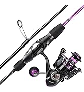 Sougayilang Fishing Rod, Ultralight Sensitive 2 Pieces Trout Spinning Rod, Stainless Steel Line G...
