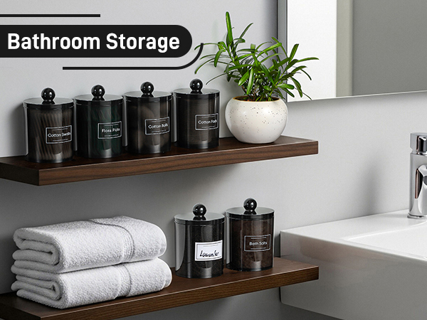 qtip holder dispenser bathroom canisters